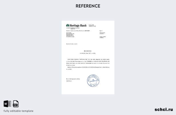 цифровая загрузка справочного шаблона USA Heritage Bank